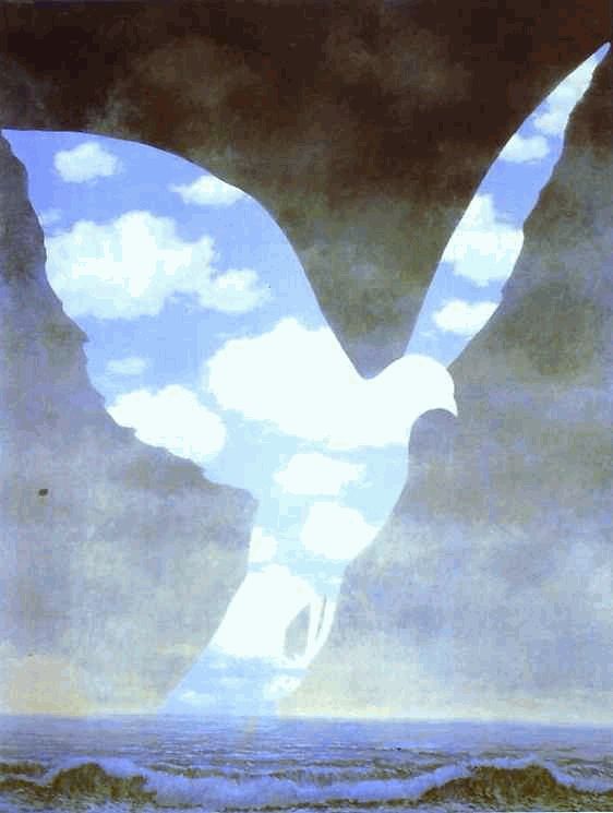 René Magritte. The Large Family. 1963. Oil on canvas. 100 x 81 cm. Private collection.